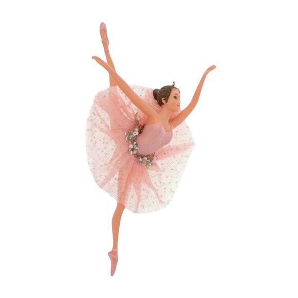 Burnette Ballerina Romantic Pink Tutu Christmas Tree Ornament Embellished Beads - Picture 1 of 1